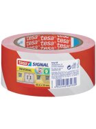 tesa® Markierungsklebeband Universal - rot/weiß - 66 mm x 50 m