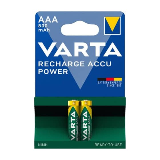 Varta Rechargeable Accu Power - Micro/AAA, 1,2 V, 800 mAh, 2er-Bister