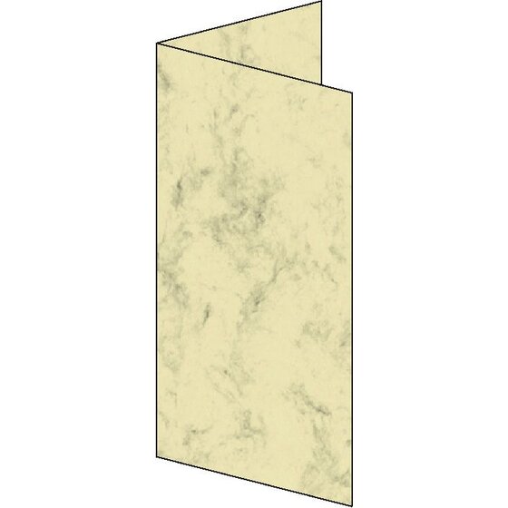 Sigel® Design Faltkarte - DIN lang, 185 g/qm, 25 Stück, Marmor beige