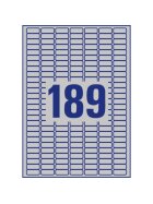 Avery Zweckform® L6008-20 Typenschild-Etiketten - A4, 3.780 Stück, 25,4 x 10 mm, wetterfest, 20 Blatt silber