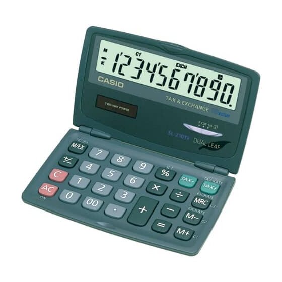 CASIO Taschenrechner SL-210 TE, Sol ar-/ Batteriebetrieb (5215508)