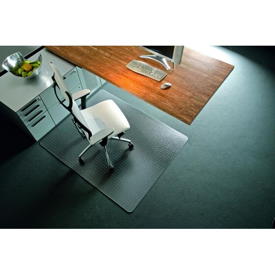RS office products Rollsafe® Bodenschutzmatte für niederflorige Teppichböden - Form 0,O 150 x 120 cm