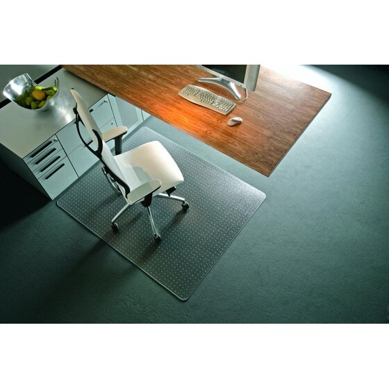 RS office products Rollsafe® Bodenschutzmatte für niederflorige Teppichböden - Form U, 120 x 130 cm