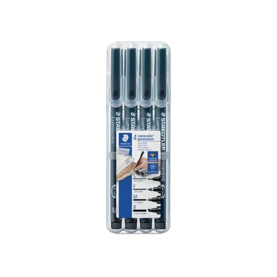 Staedtler® Feinschreiber Universalstift Lumocolor® pen set - permanent, 4 Stiften in S, F, M, B,