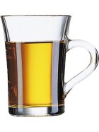 Esmeyer Henkelbecher AMOS für Tee oder Kaffee aus gehärtetem Glas, Inhalt 0,23 ltr., Packung mit 6 Stück