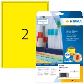 Herma 4496 Etiketten gelb 199,6x143,5 mm Papier matt 40...