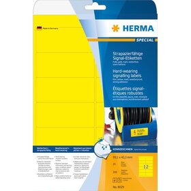 Herma 8029 Signal-Etiketten strapazierfähig A4 99,1x42,3 mm gelb stark haftend Folie matt wetterfest 300 St.
