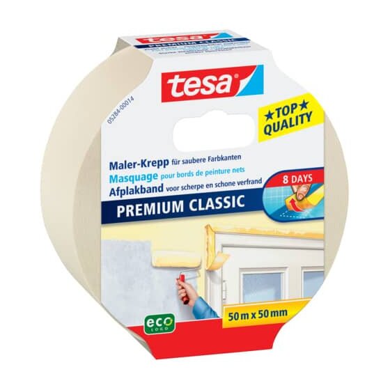 tesa® Maler-Krepp Premium CLASSIC - 50 mm x 50 m, beige