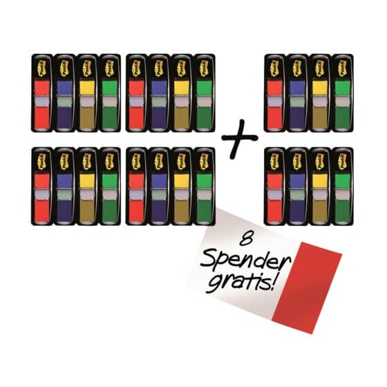 Post-it® Index Mini Vorteilspack - 11,9 x 43,2 mm, sortiert, 16+8 Spender je 35 Streifen