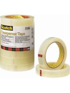 Scotch® Klebeband Transparent 550, Polypropylenfolie, 66 m x 12 mm, 12 Rollen