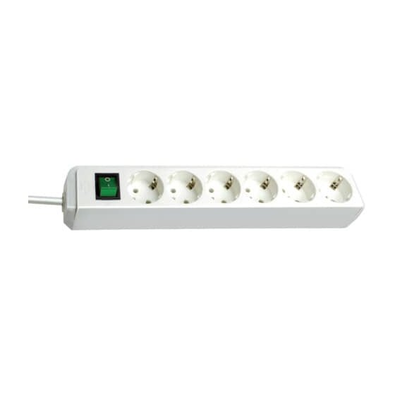 brennenstuhl® Steckdosenleiste ECO-Line - 6-fach mit Schalter, weiß
