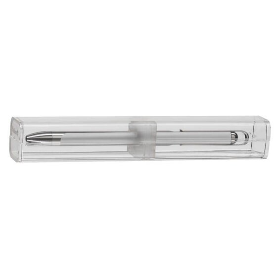 Pelikan Kugelschreiber Vio K9, Druckmechanik, Farbe silber, Stift in Päsentbox