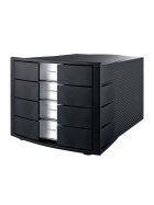HAN Schubladenbox IMPULS - A4/C4, 4 geschlossene Schubladen, schwarz-schwarz