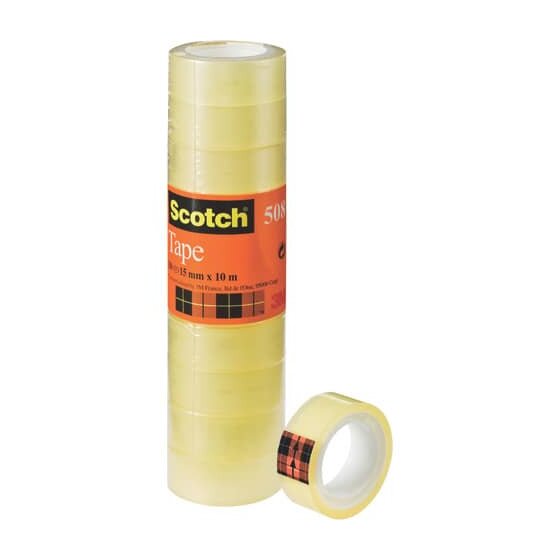 Scotch® Klebeband Transparent 508, PP, 10 m x 15 mm, 10 Rollen