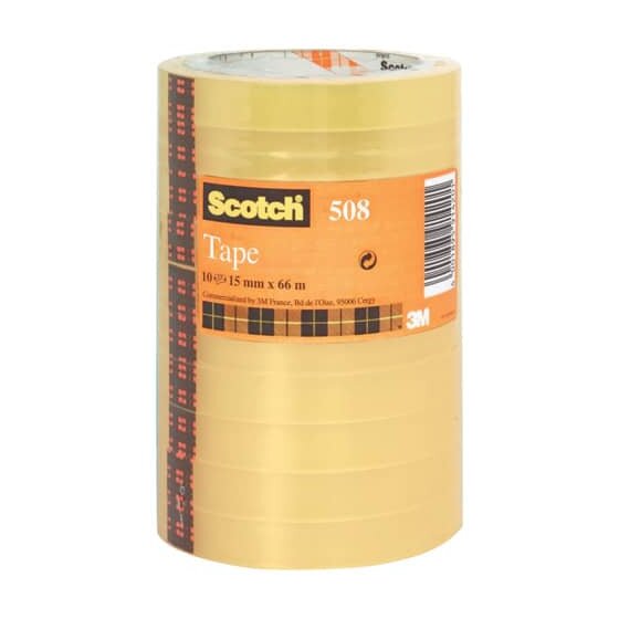Scotch® Klebeband Transparent 508, PP, 66 m x 15 mm, 10 Rollen