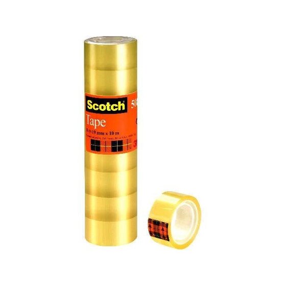Scotch® Klebeband Transparent 508, PP, Bandgröße (L x B): 10 m x 19 mm, 8 Rollen