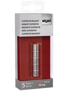 SIGEL SuperDym-Magnete C5 "Strong", Zylinder-Design, Ø 10 mm, 5 Stück