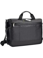 Messenger Bag 15.6" Smart Traveller schwarz, 19 Fächer, Trolley-Befestigung, Reißverschluss, Maße: 390 x 290 x 155 mm