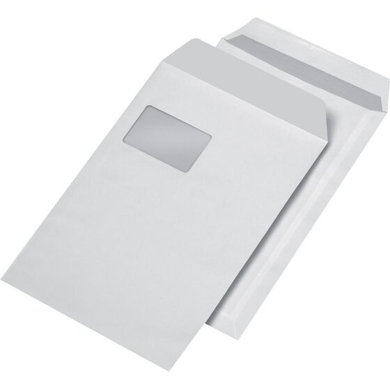 Elepa - rössler kuvert Versandtaschen C4 , mit Fenster, selbstklebend, 90 g/qm, weiß, 250 Stück