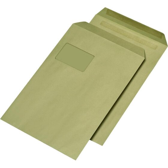 Elepa - rössler kuvert Versandtaschen C4 , mit Fenster, selbstklebend, 90 g/qm, braun, 250 Stück