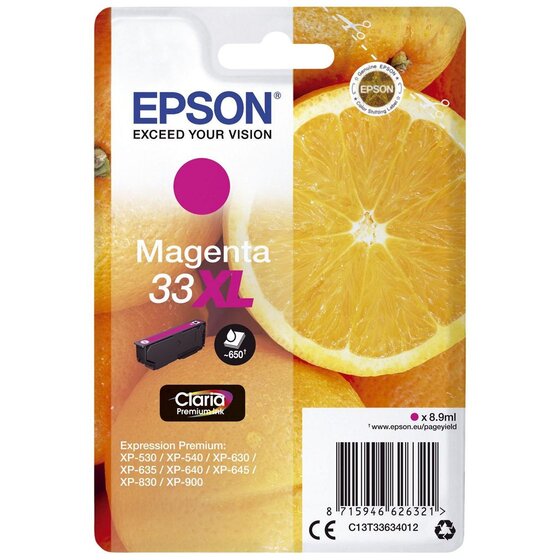 EPSON® Original Epson Tintenpatrone magenta (C13T33634012,33XL,T3363,T33634012)