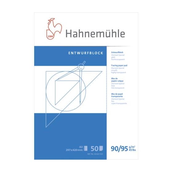 Hahnemühle Transparentblock - A3, 90/95 g/qm, 50 Blatt