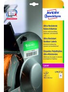Avery Zweckform® L7913-10 Ultra-Resistente Folien-Etiketten (A4, 120 Stück, 99,1 x 42,3 mm) 10 Blatt weiß