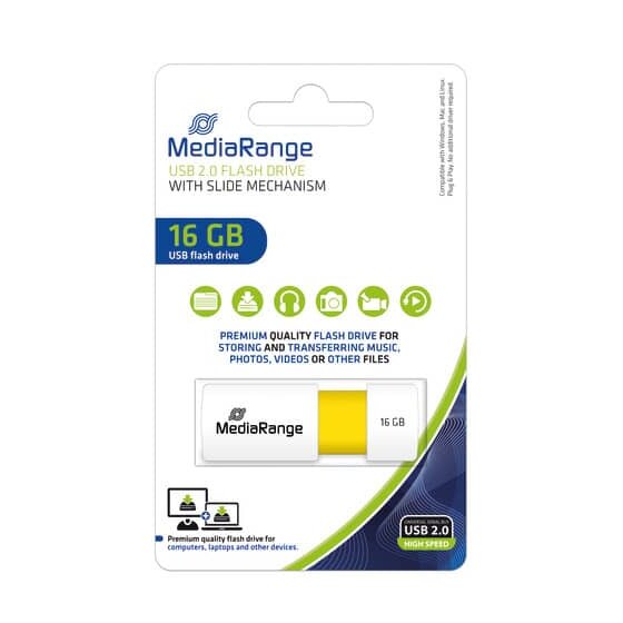MediaRange USB-Speicherstick gelb 16GB