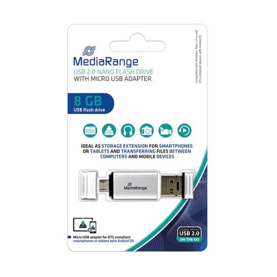 MediaRange USB Mobile 2 in 1 OTG USB-Stick 8GB