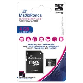MediaRange Micro SDHC Speicherkarte 4GB Klasse 10 mit...