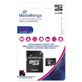 MediaRange Micro SDHC Speicherkarte 8GB Klasse 10 mit...