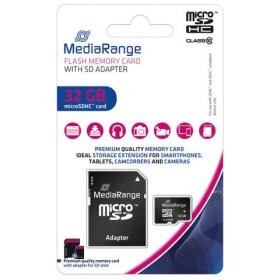 MediaRange Micro SDHC Speicherkarte 32GB Klasse 10 mit...