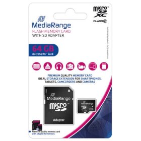 MediaRange Micro SDXC Speicherkarte 64GB Klasse 10 mit...