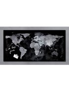 Glas-Magnetboard Artverum, World-Map, Weltkarte, inkl. extra starker SuperDym-Magnete, Tempered Glas/Sicherheitsglas, Befestigungsmaterial