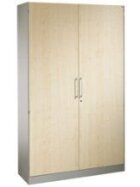 CP Bürostahlschränke mit Holzdeko-Türen ASISTO Flügeltürenschrank mit 2 Holzdekortüren und 4 verstellbaren Fachböden ahorn