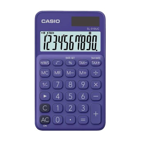 Casio® Taschenrechner SL-310 - Solar-/Batteriebetrieb, 10stellig, LC-Display, lila