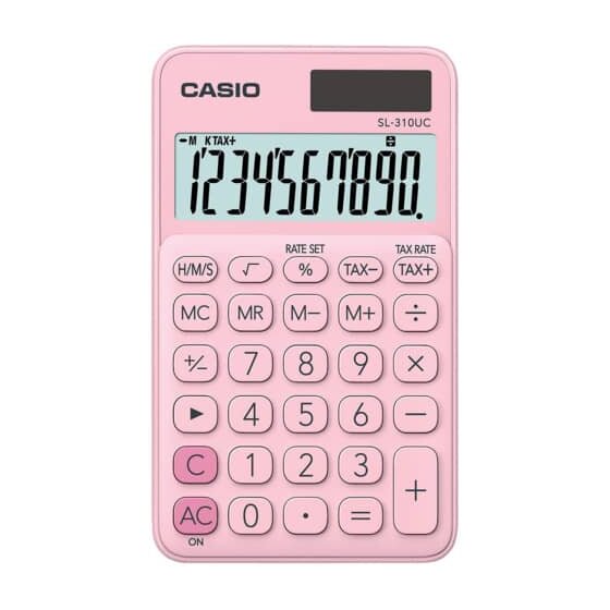 Casio® Taschenrechner SL-310 - Solar-/Batteriebetrieb, 10stellig, LC-Display, pink