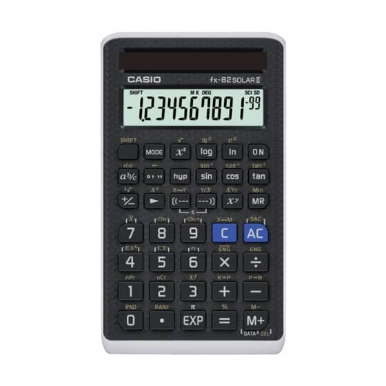 Casio® Schulrechner FX-82 Solar - 10+2-stellig, schwarz