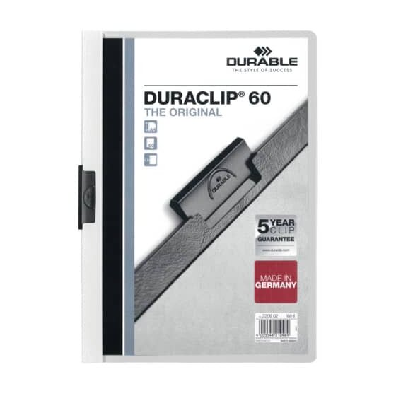 Durable Klemm-Mappe DURACLIP® 60 - A4, weiß
