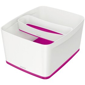 Aufbewahrungsbox WOW MyBox mittel + Deckel, weiß/pink-met., Kunststoff, Fassungsvermögen: 18 l, Maße: 318 x 198 x 385 mm