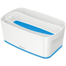 Aufbewahrungsbox WOW MyBox klein + Deckel, weiß/blau-met., Kunststoff, Fassungsvermögen: 5 l, Maße: 318 x 128 x 191 mm