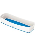 Aufbewahrungsschale WOW MyBox länglich, weiß/blau, ohne Deckel, ABS-Kunststoff, Maße: 307 x 55 x 105 mm