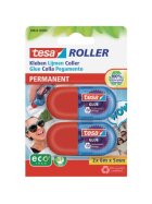 tesa® Kleberoller Mini Einweg - permanent, 6 m x 5 mm, 2er Pack