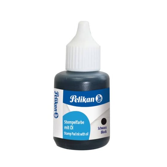 Pelikan® Stempelfarbe 4 - mit Öl, 30 ml, schwarz Kunststoff-Behälter mit Spritzdüse