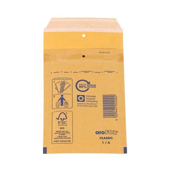 aroFOL® Luftpolstertaschen Nr. 1 - 100x165 mm, braun, 200 Stück