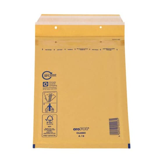 aroFOL® Luftpolstertaschen Nr. 4 - 180x265 mm, braun, 100 Stück