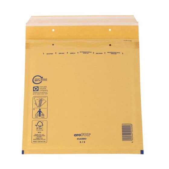 aroFOL® Luftpolstertaschen Nr. 5 - 220 x 265 mm, braun, 100 Stück