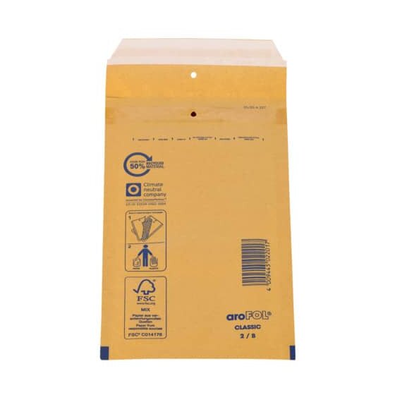 aroFOL® Luftpolstertaschen Nr. 2, 120x215 mm, braun, 10 Stück