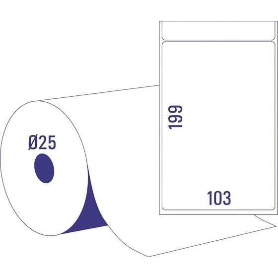 Avery Zweckform® Thermoetikettrollen - 103 x 199 mm, permanent haftend, 2 Rollen = 700 Stück