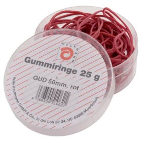 Wihedü Gummiringe - Ø50 mm, Dose mit 25g, rot